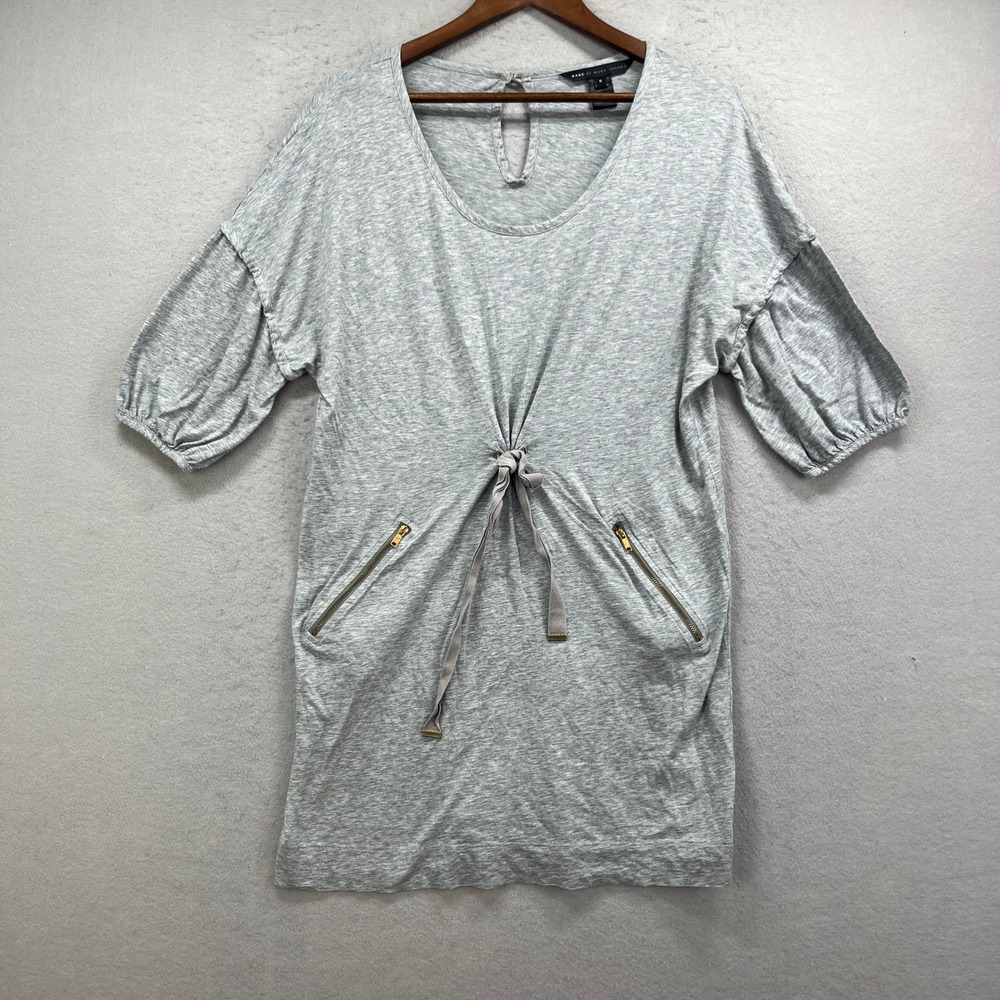 Marc by Marc Jacobs Dress Womens S Gray Pima Cotton Modal Shift Minimalist Chic